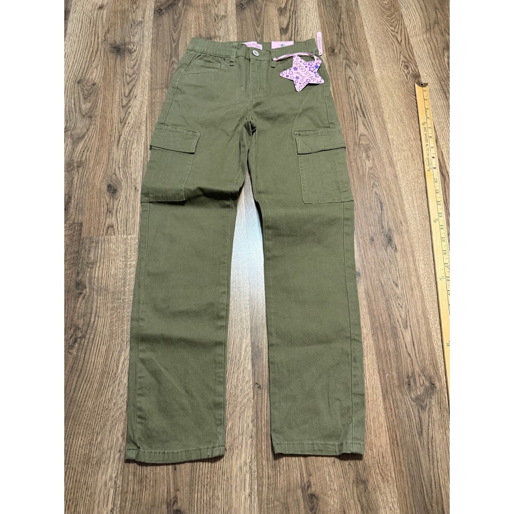 Gogo Star Cargo Pants Girls 10 Green Kids Straight Leg Utility New